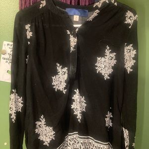Black and white blouse